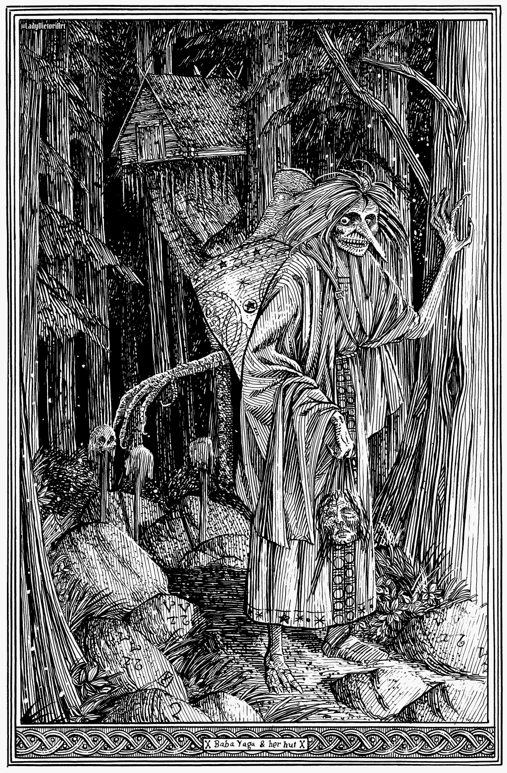 Baba Yaga and her&nbsp;hut